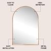 JONATHAN Y Elodie 20 in. W x 30 in. H Small Arched Metal Framed Wall Mounted Mirror, Gold (MIR207C)