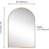 JONATHAN Y Elodie 20 in. W x 30 in. H Small Arched Metal Framed Wall Mounted Mirror, Gold (MIR207C)