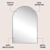 JONATHAN Y Elodie 20 in. W x 30 in. H Small Arched Metal Framed Wall Mounted Mirror, Nickel (MIR207B)