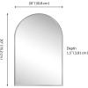 JONATHAN Y Elodie 20 in. W x 30 in. H Small Arched Metal Framed Wall Mounted Mirror, Nickel (MIR207B)