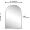 JONATHAN Y Elodie 26 in. W x 38 in. H Medium Arched Metal Framed Wall Mounted Mirror, Nickel (MIR208B)