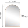 JONATHAN Y Elodie 28 in. W x 40 in. H Large Arched Metal Framed Wall Mounted Mirror, Gold (MIR209C)