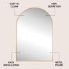JONATHAN Y Elodie 28 in. W x 40 in. H Large Arched Metal Framed Wall Mounted Mirror, Gold (MIR209C)