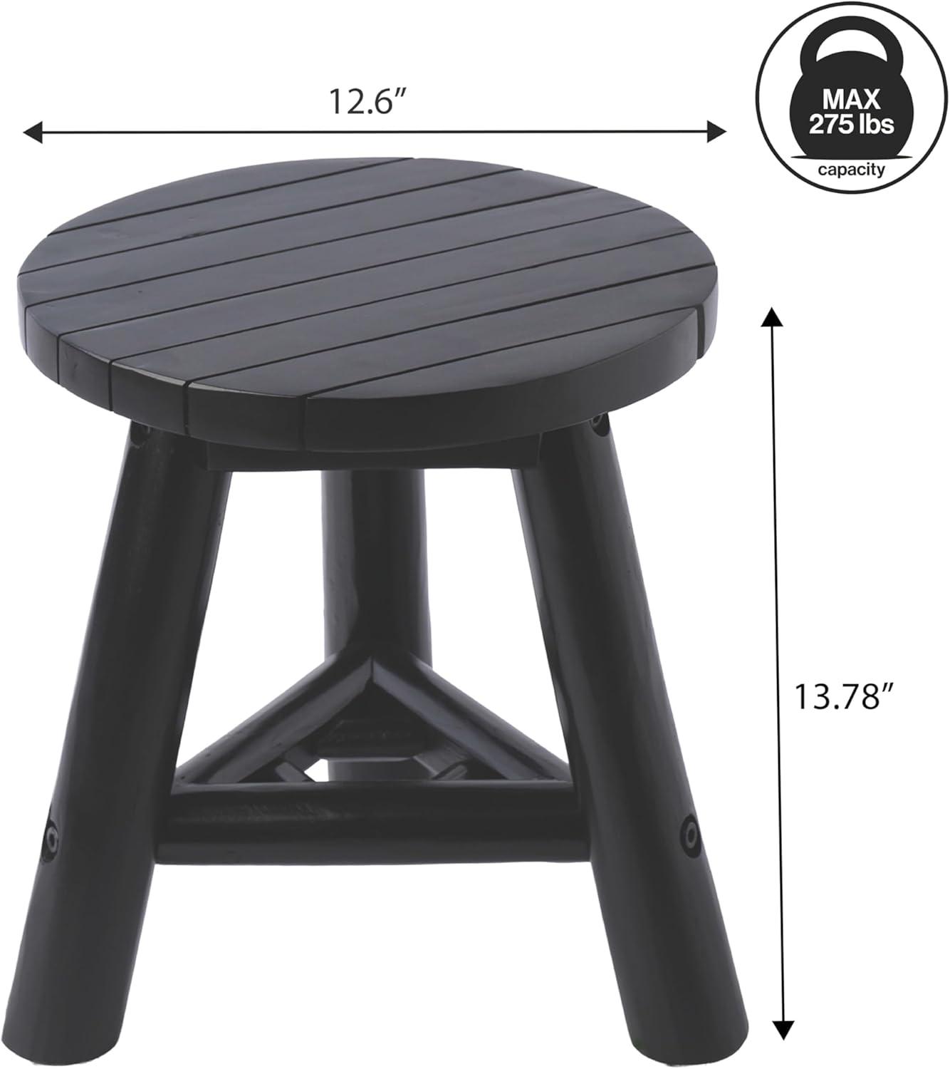 image:imageJONATHAN Y Modern Minimalist Handcrafted Teak Wood Small Stool 138 TriStand Accent Table Natural Bleach Finish for Living Room Bedroom Bathroom Entryway STL3008ABlack
