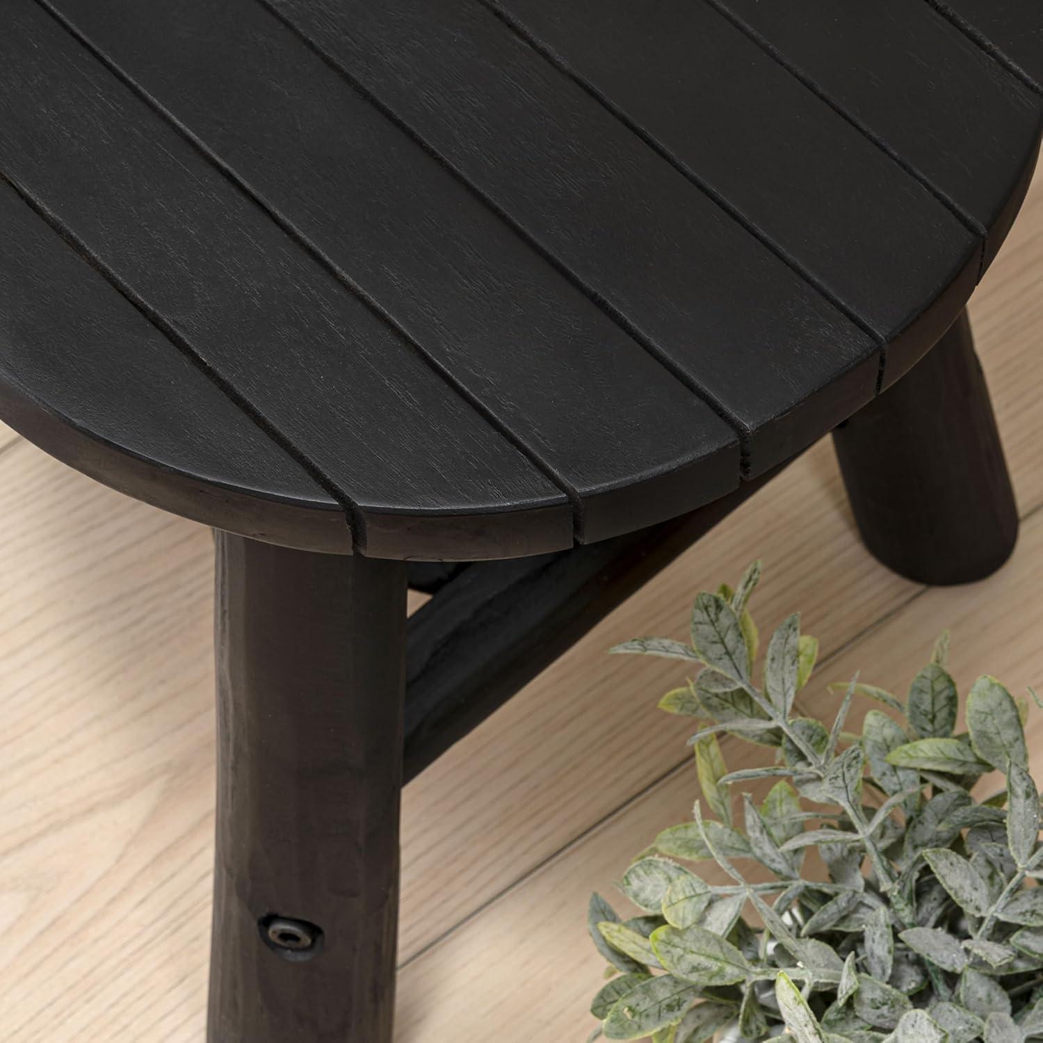 image:imageJONATHAN Y Modern Minimalist Handcrafted Teak Wood Small Stool 138 TriStand Accent Table Natural Bleach Finish for Living Room Bedroom Bathroom Entryway STL3008ABlack