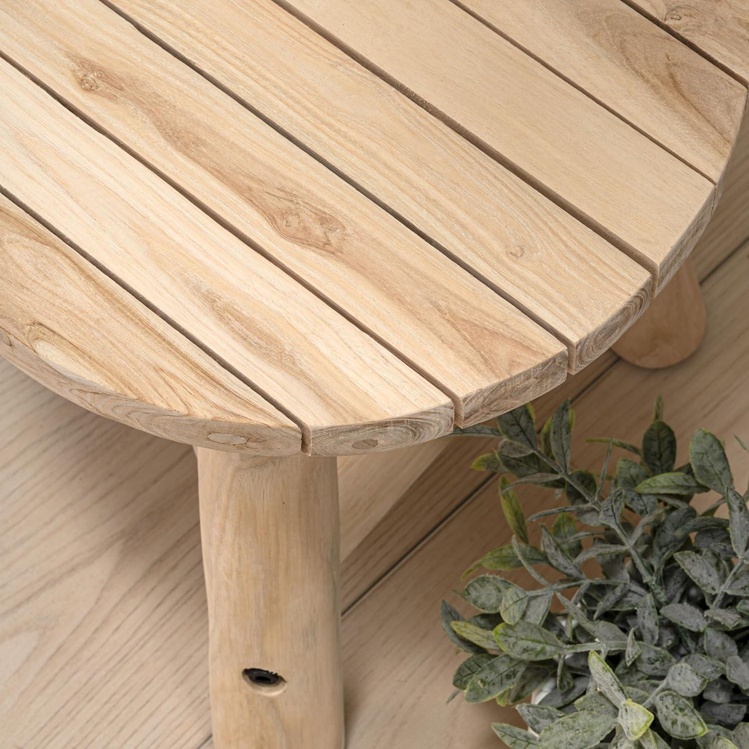 image:imageJONATHAN Y Modern Minimalist Handcrafted Teak Wood Small Stool 138 TriStand Accent Table Natural Bleach Finish for Living Room Bedroom Bathroom Entryway STL3008ANatural