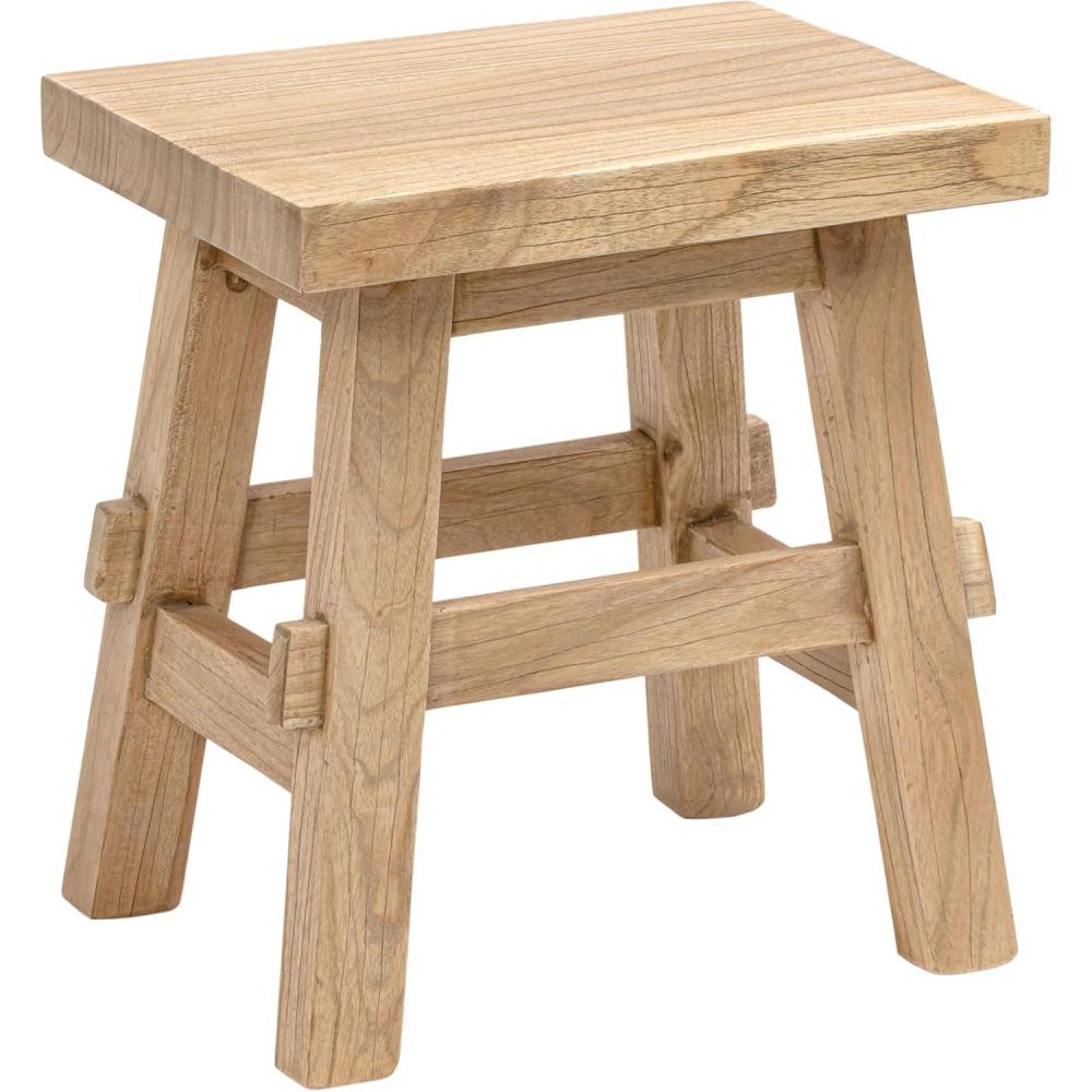 image:imageJONATHAN Y Revine Minimalist Handcrafted Mindi Wood Small Stool 169 Black Accent Stool Footstool Side Table End Table for Living Room Bedroom Bathroom STL3006BNatural