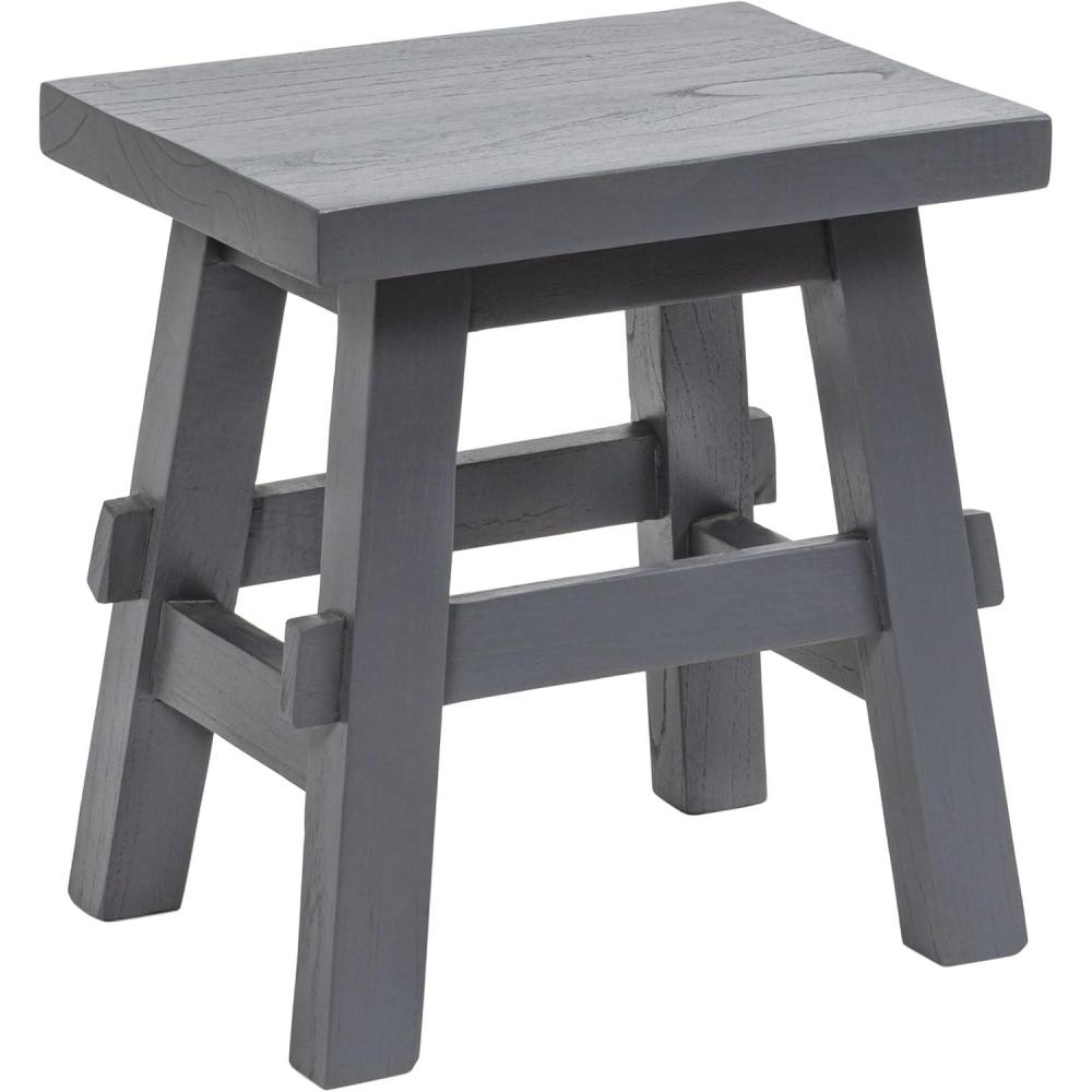 image:imageJONATHAN Y Revine Minimalist Handcrafted Mindi Wood Small Stool 169 Black Accent Stool Footstool Side Table End Table for Living Room Bedroom Bathroom STL3006BDark Gray