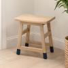 JONATHAN Y Classic Casual Handcrafted Mindi Wood Small Stool, 18.3″, with Accent Feet Tips, Accent Stool, Footstool, Side Table, Plant Stand for Living Room, Bedroom, Entryway, Natural/Navy (STL3007B)(Natural/Navy)
