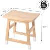 JONATHAN Y Classic Casual Handcrafted Mindi Wood Small Stool, 18.3″, with Accent Feet Tips, Accent Stool, Footstool, Side Table, Plant Stand for Living Room, Bedroom, Entryway, Natural/Navy (STL3007B)(Natural)