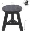 JONATHAN Y Modern Minimalist Handcrafted Teak Wood Small Stool, 13.8″ Tri-Stand Accent Table, Natural Bleach Finish, for Living Room, Bedroom, Bathroom, Entryway (STL3008A)(Black)