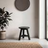 JONATHAN Y Modern Minimalist Handcrafted Teak Wood Small Stool, 13.8″ Tri-Stand Accent Table, Natural Bleach Finish, for Living Room, Bedroom, Bathroom, Entryway (STL3008A)(Black)