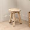JONATHAN Y Modern Minimalist Handcrafted Teak Wood Small Stool, 13.8″ Tri-Stand Accent Table, Natural Bleach Finish, for Living Room, Bedroom, Bathroom, Entryway (STL3008A)(Natural)