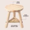 JONATHAN Y Modern Minimalist Handcrafted Teak Wood Small Stool, 13.8″ Tri-Stand Accent Table, Natural Bleach Finish, for Living Room, Bedroom, Bathroom, Entryway (STL3008A)(Natural)