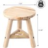 JONATHAN Y Modern Minimalist Handcrafted Teak Wood Small Stool, 13.8″ Tri-Stand Accent Table, Natural Bleach Finish, for Living Room, Bedroom, Bathroom, Entryway (STL3008A)(Natural)