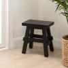 JONATHAN Y Revine Minimalist Handcrafted Mindi Wood Small Stool, 16.9″, Black Accent Stool, Footstool, Side Table, End Table for Living Room, Bedroom, Bathroom (STL3006B)(Black)