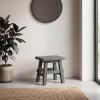 JONATHAN Y Revine Minimalist Handcrafted Mindi Wood Small Stool, 16.9″, Black Accent Stool, Footstool, Side Table, End Table for Living Room, Bedroom, Bathroom (STL3006B)(Dark Gray)