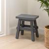 JONATHAN Y Revine Minimalist Handcrafted Mindi Wood Small Stool, 16.9″, Black Accent Stool, Footstool, Side Table, End Table for Living Room, Bedroom, Bathroom (STL3006B)(Dark Gray)