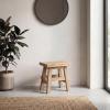 JONATHAN Y Revine Minimalist Handcrafted Mindi Wood Small Stool, 16.9″, Black Accent Stool, Footstool, Side Table, End Table for Living Room, Bedroom, Bathroom (STL3006B)(Natural)