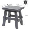 JONATHAN Y Revine Minimalist Handcrafted Mindi Wood Small Stool, 16.9″, Black Accent Stool, Footstool, Side Table, End Table for Living Room, Bedroom, Bathroom (STL3006B)(Dark Gray)