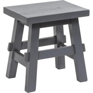 JONATHAN Y Revine Minimalist Handcrafted Mindi Wood Small Stool, 16.9″, Black Accent Stool, Footstool, Side Table, End Table for Living Room, Bedroom, Bathroom (STL3006B)(Dark Gray)
