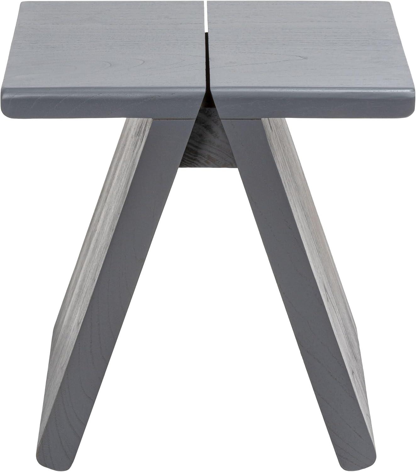 image:imageJONATHAN Y Dark Gray Mindi Wood Small Stool 1575 Rustic Farmhouse Handcrafted Accent Stool with AFrame Legs Wooden Footrest for Living Room Bedroom Entryway STL3002BDark Gray