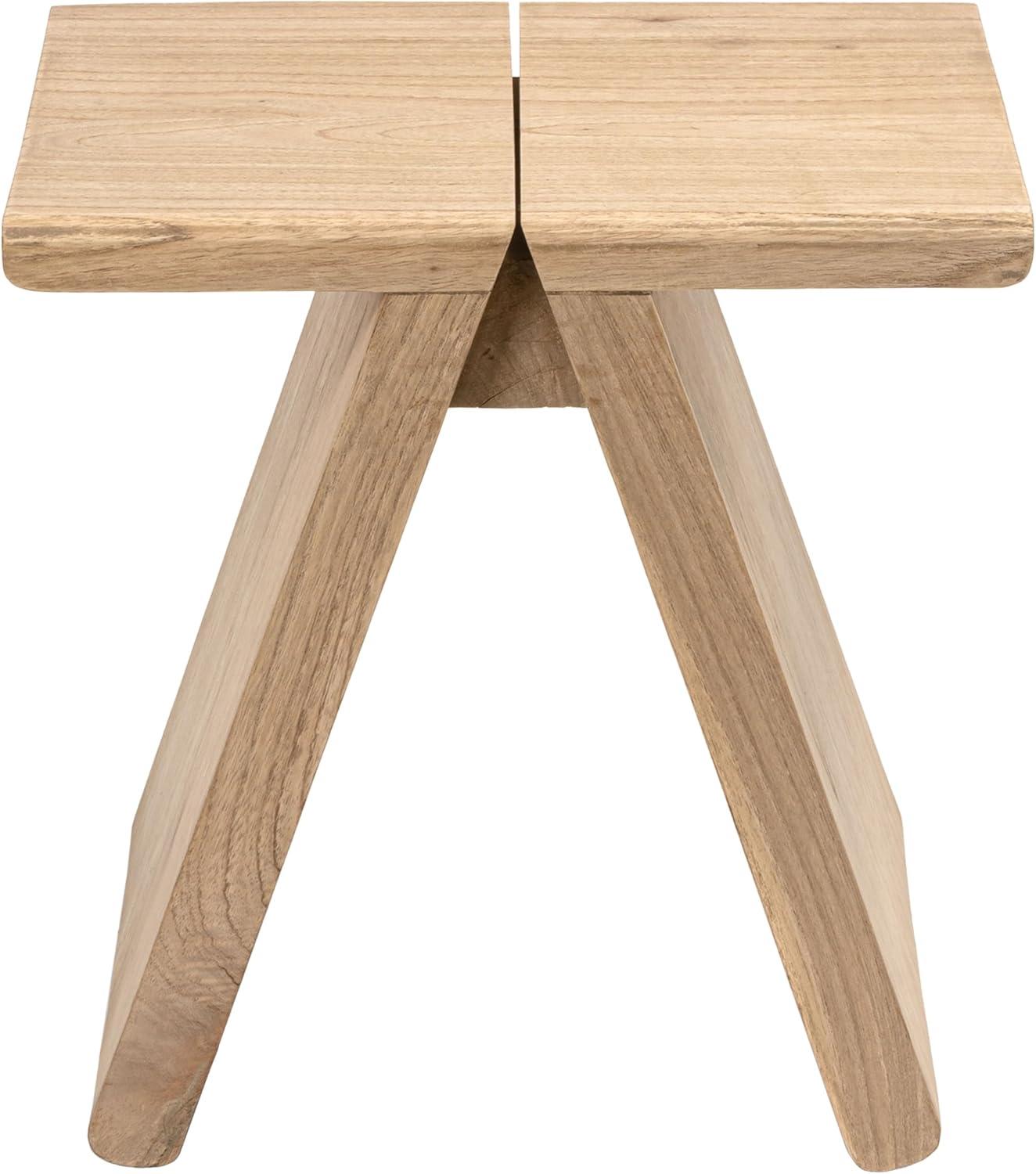 image:imageJONATHAN Y Dark Gray Mindi Wood Small Stool 1575 Rustic Farmhouse Handcrafted Accent Stool with AFrame Legs Wooden Footrest for Living Room Bedroom Entryway STL3002BNatural