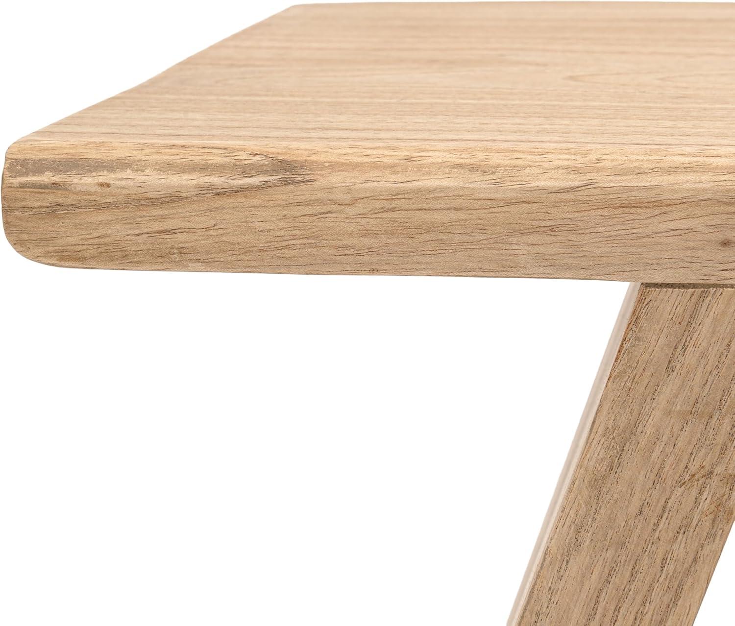 image:imageJONATHAN Y Dark Gray Mindi Wood Small Stool 1575 Rustic Farmhouse Handcrafted Accent Stool with AFrame Legs Wooden Footrest for Living Room Bedroom Entryway STL3002BNatural