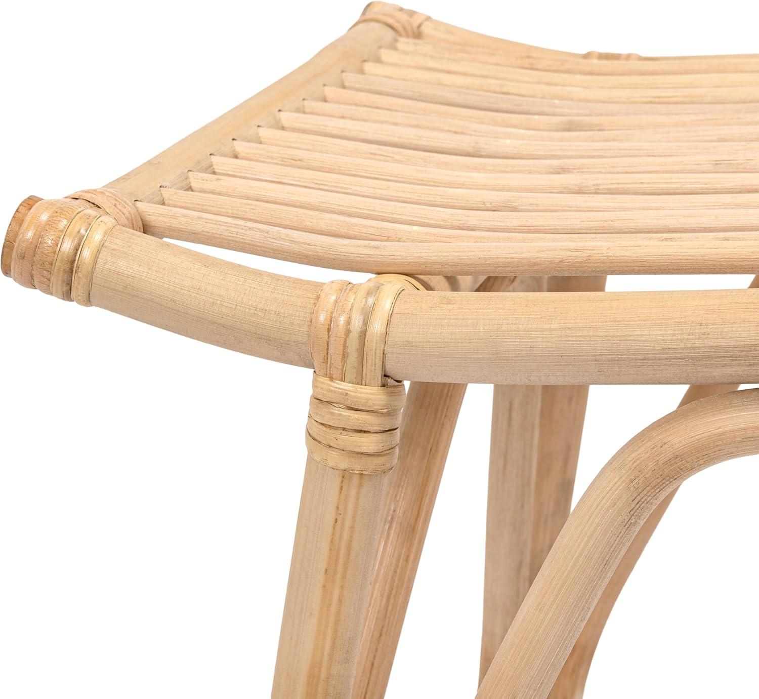 image:imageJONATHAN Y Gabriel 177 Modern Bohemian Handcrafted Rattan Stool Arch Seat Small Accent Footstool Natural Woven Design for Living Room Bedroom Vanity Entryway STL3005ANatural