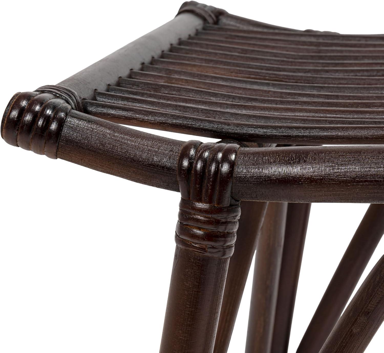 image:imageJONATHAN Y Gabriel 177 Modern Bohemian Handcrafted Rattan Stool Arch Seat Small Accent Footstool Natural Woven Design for Living Room Bedroom Vanity Entryway STL3005ADark Brown