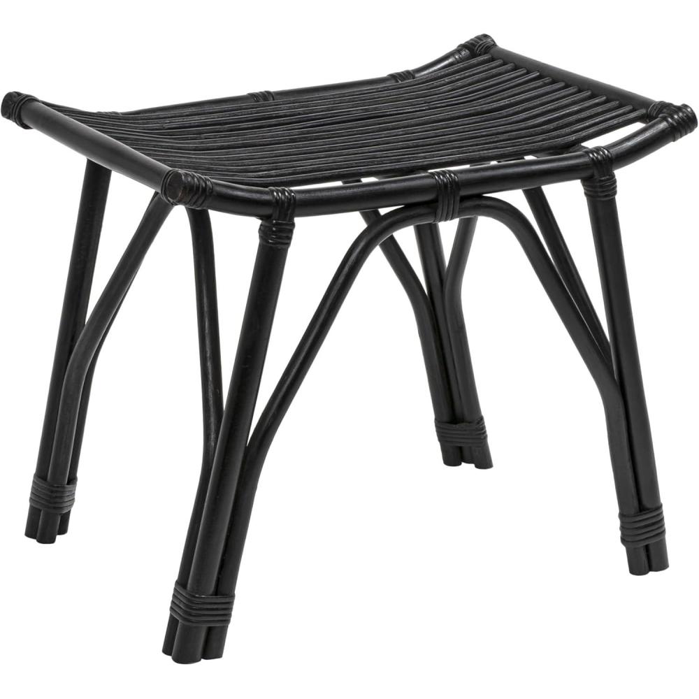 image:imageJONATHAN Y Gabriel 177 Modern Bohemian Handcrafted Rattan Stool Arch Seat Small Accent Footstool Natural Woven Design for Living Room Bedroom Vanity Entryway STL3005ABlack