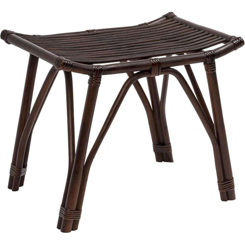 image:imageJONATHAN Y Gabriel 177 Modern Bohemian Handcrafted Rattan Stool Arch Seat Small Accent Footstool Natural Woven Design for Living Room Bedroom Vanity Entryway STL3005ADark Brown