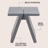 JONATHAN Y Dark Gray Mindi Wood Small Stool, 15.75″ Rustic Farmhouse Handcrafted Accent Stool with A-Frame Legs, Wooden Footrest for Living Room, Bedroom, Entryway (STL3002B)(Dark Gray)