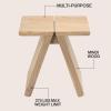JONATHAN Y Dark Gray Mindi Wood Small Stool, 15.75″ Rustic Farmhouse Handcrafted Accent Stool with A-Frame Legs, Wooden Footrest for Living Room, Bedroom, Entryway (STL3002B)(Natural)