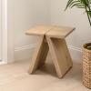 JONATHAN Y Dark Gray Mindi Wood Small Stool, 15.75″ Rustic Farmhouse Handcrafted Accent Stool with A-Frame Legs, Wooden Footrest for Living Room, Bedroom, Entryway (STL3002B)(Natural)