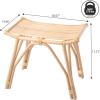 JONATHAN Y Gabriel 17.7″ Modern Bohemian Handcrafted Rattan Stool, Arch Seat Small Accent Footstool, Natural Woven Design for Living Room, Bedroom, Vanity, Entryway (STL3005A)(Natural)