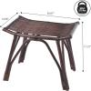 JONATHAN Y Gabriel 17.7″ Modern Bohemian Handcrafted Rattan Stool, Arch Seat Small Accent Footstool, Natural Woven Design for Living Room, Bedroom, Vanity, Entryway (STL3005A)(Dark Brown)