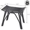 JONATHAN Y Gabriel 17.7″ Modern Bohemian Handcrafted Rattan Stool, Arch Seat Small Accent Footstool, Natural Woven Design for Living Room, Bedroom, Vanity, Entryway (STL3005A)(Black)