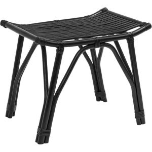 JONATHAN Y Gabriel 17.7″ Modern Bohemian Handcrafted Rattan Stool, Arch Seat Small Accent Footstool, Natural Woven Design for Living Room, Bedroom, Vanity, Entryway (STL3005A)(Black)