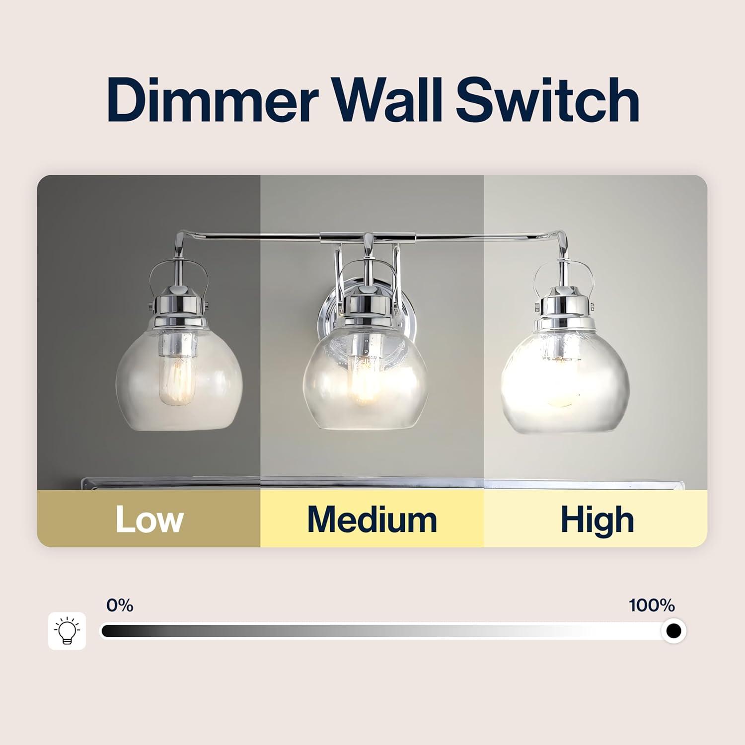 image:imageJONATHAN Y 24 Brass GoldOil Rubbed Bronze Shirley 3Light Bathroom Vanity Light Metal Wall Sconce Clear Seeded Glass Shade Modern Transitional Farmhouse Fixture LED Bulbs Included JYL7405BChromeClear