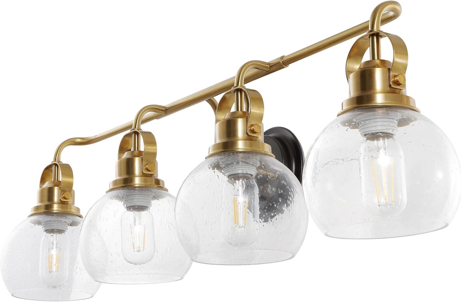 image:imageJONATHAN Y 24 Brass GoldOil Rubbed Bronze Shirley 3Light Bathroom Vanity Light Metal Wall Sconce Clear Seeded Glass Shade Modern Transitional Farmhouse Fixture LED Bulbs Included JYL7405BBrass GoldOil Rubbed Bronze