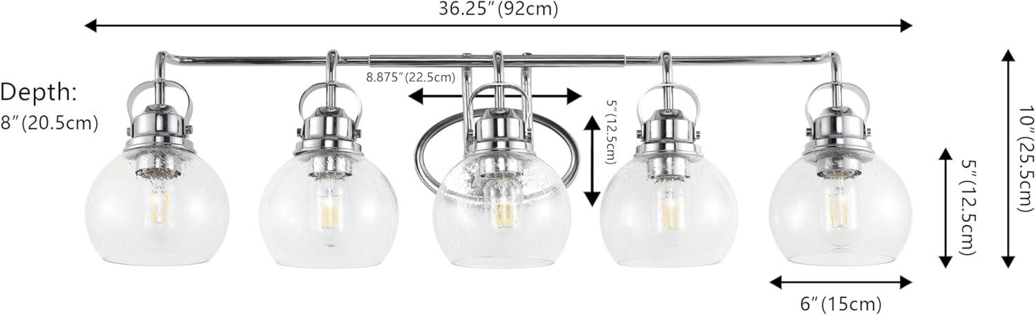 image:imageJONATHAN Y 24 Brass GoldOil Rubbed Bronze Shirley 3Light Bathroom Vanity Light Metal Wall Sconce Clear Seeded Glass Shade Modern Transitional Farmhouse Fixture LED Bulbs Included JYL7405BChromeClear