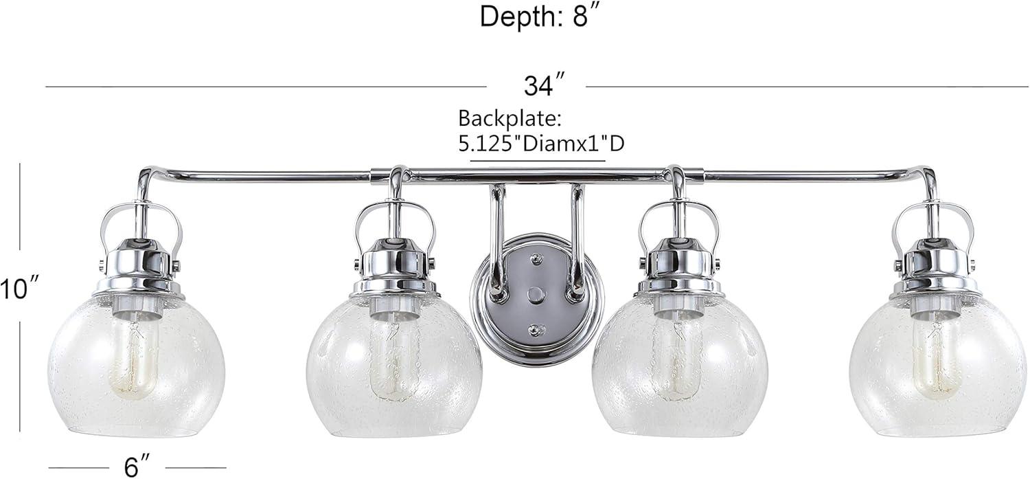 image:imageJONATHAN Y 24 Brass GoldOil Rubbed Bronze Shirley 3Light Bathroom Vanity Light Metal Wall Sconce Clear Seeded Glass Shade Modern Transitional Farmhouse Fixture LED Bulbs Included JYL7405BChromeClear