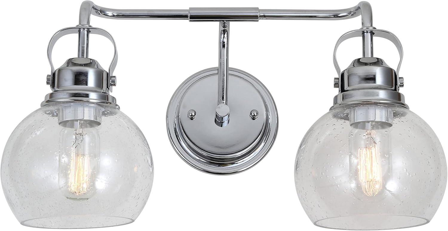 image:imageJONATHAN Y 24 Brass GoldOil Rubbed Bronze Shirley 3Light Bathroom Vanity Light Metal Wall Sconce Clear Seeded Glass Shade Modern Transitional Farmhouse Fixture LED Bulbs Included JYL7405BChromeClear