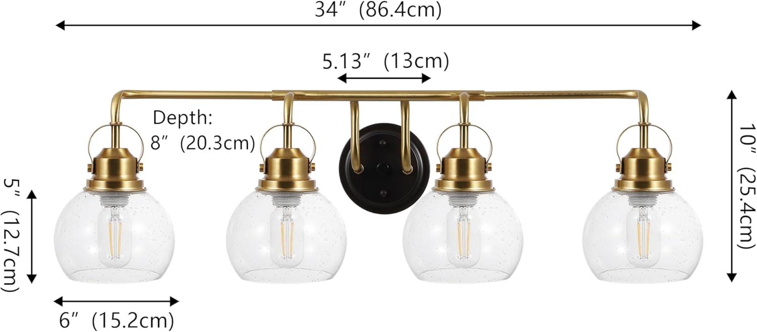 image:imageJONATHAN Y 24 Brass GoldOil Rubbed Bronze Shirley 3Light Bathroom Vanity Light Metal Wall Sconce Clear Seeded Glass Shade Modern Transitional Farmhouse Fixture LED Bulbs Included JYL7405BBrass GoldOil Rubbed Bronze