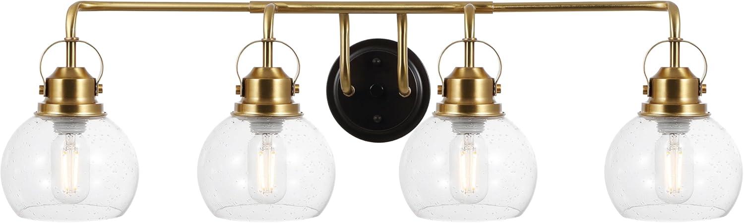 image:imageJONATHAN Y 24 Brass GoldOil Rubbed Bronze Shirley 3Light Bathroom Vanity Light Metal Wall Sconce Clear Seeded Glass Shade Modern Transitional Farmhouse Fixture LED Bulbs Included JYL7405BBrass GoldOil Rubbed Bronze