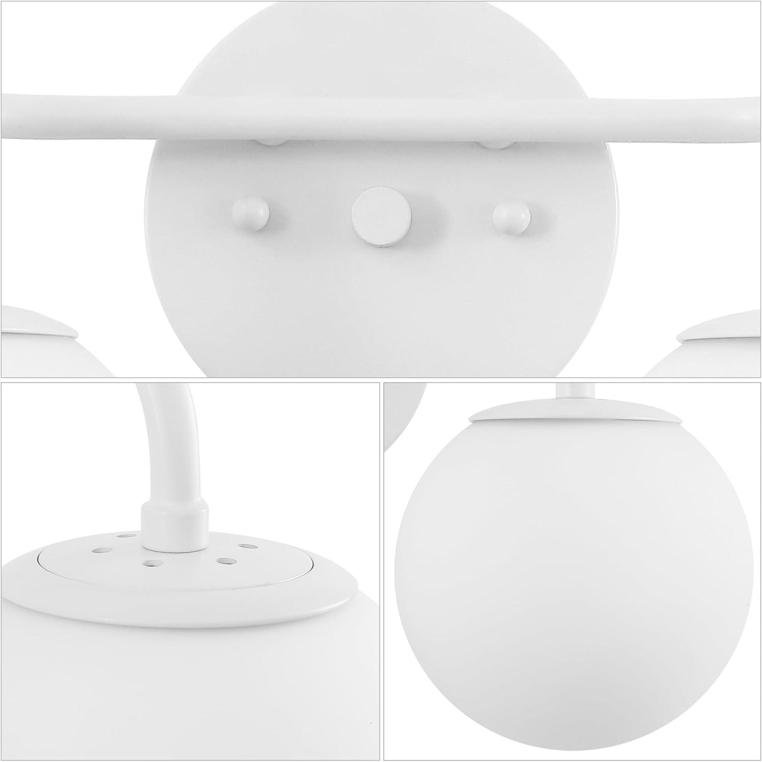image:imageJONATHAN Y 40 Black Modern Globe Wall Sconce Vanity Light for Bathroom White Frosted Glass Shade Midcentury Parisian Bistro Wall Lamp LED Bulb Included JYL3560BWhite