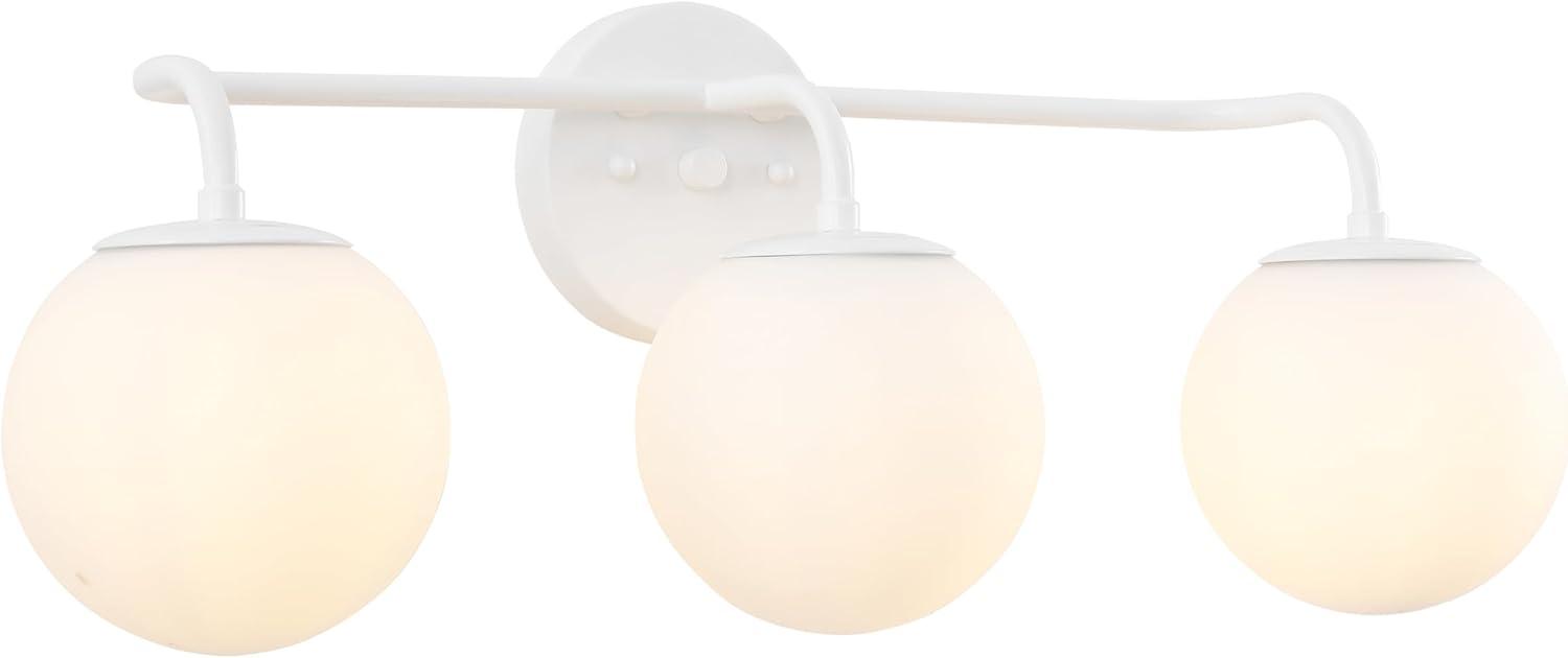 image:imageJONATHAN Y 40 Black Modern Globe Wall Sconce Vanity Light for Bathroom White Frosted Glass Shade Midcentury Parisian Bistro Wall Lamp LED Bulb Included JYL3560BWhite