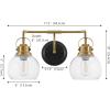 JONATHAN Y 24″ Brass Gold/Oil Rubbed Bronze Shirley 3-Light Bathroom Vanity Light, Metal Wall Sconce, Clear Seeded Glass Shade, Modern Transitional Farmhouse Fixture, LED Bulbs Included (JYL7405B)(Brass Gold/Oil Rubbed Bronze)