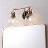 JONATHAN Y 24″ Brass Gold/Oil Rubbed Bronze Shirley 3-Light Bathroom Vanity Light, Metal Wall Sconce, Clear Seeded Glass Shade, Modern Transitional Farmhouse Fixture, LED Bulbs Included (JYL7405B)(Brass Gold/Oil Rubbed Bronze)